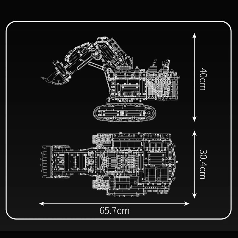 Mould King 17070/17071 RC R9800 Excavator Building Set | Motorized Technical Mining Excavator - Limetastore