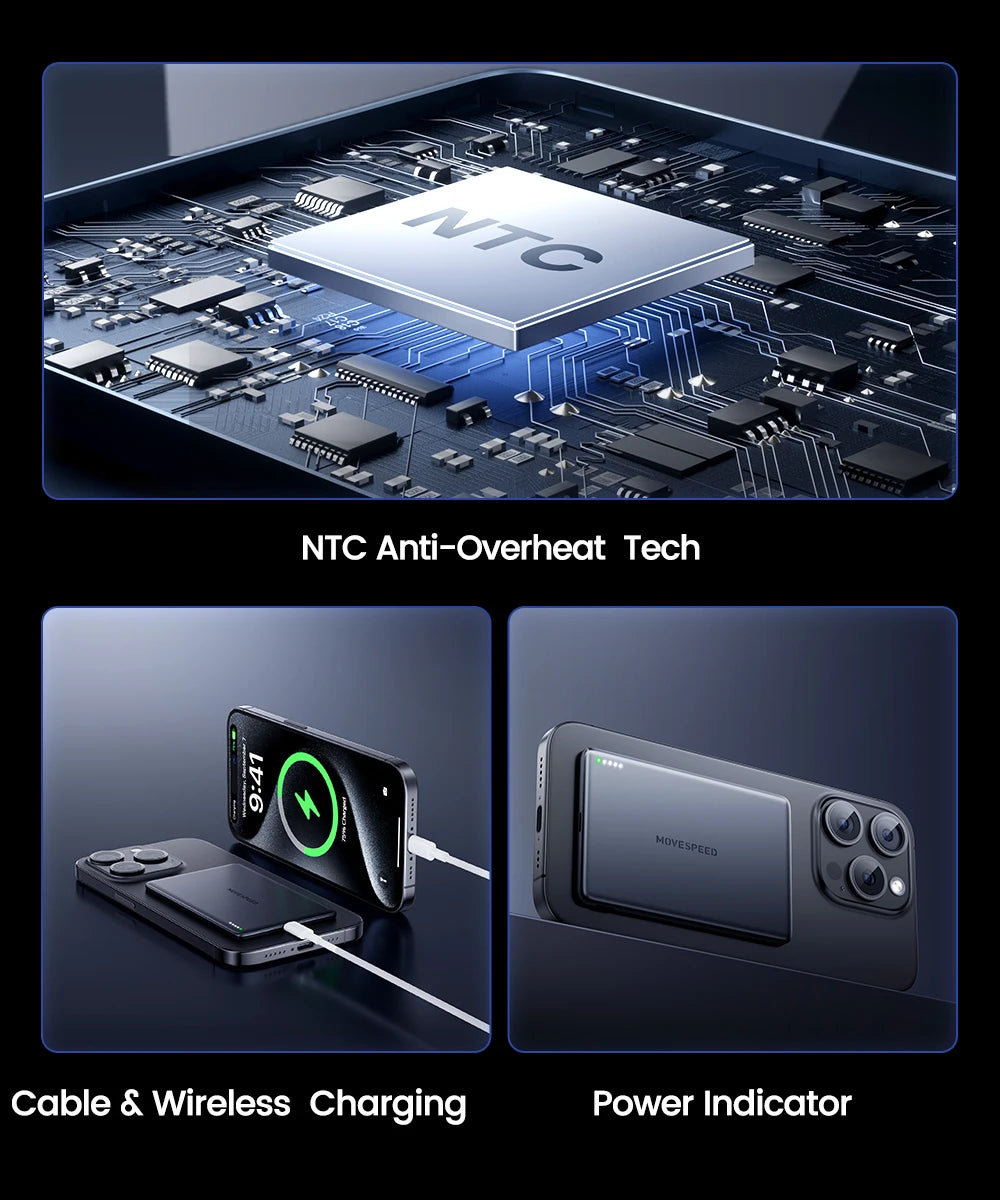 MOVESPEED S10 Slim Magnetic Power Bank 10000mAh PD20W MagSafe