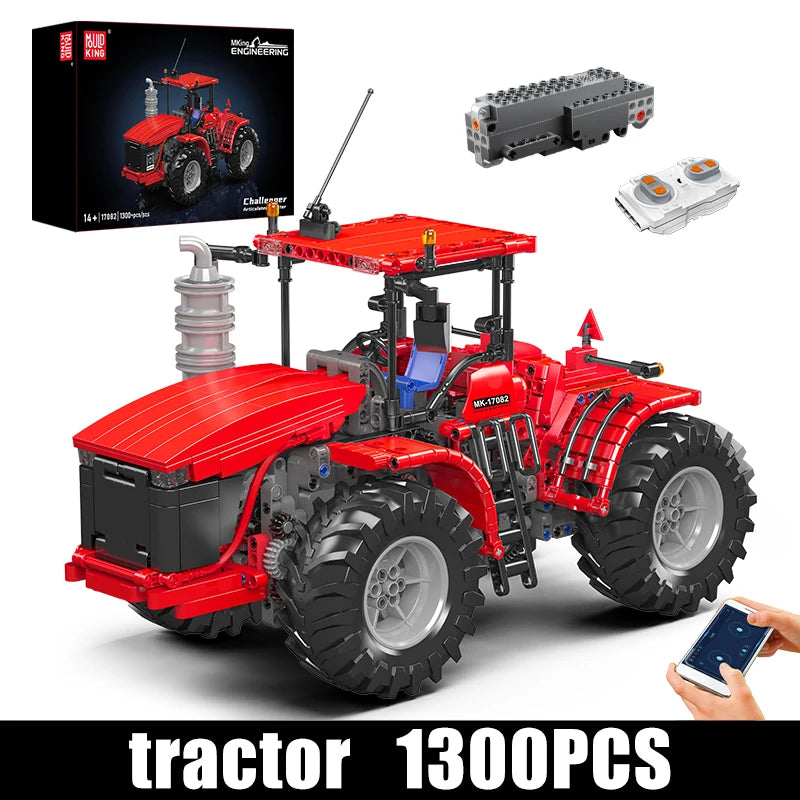 Mould King 17081/17082 RC Challenger Articulated Tractor | Motorized Technical Engineering Truck Building Set - Limetastore