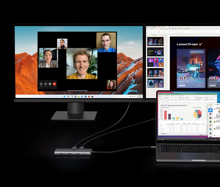 UGREEN 10‑in‑1 Dual HDMI USB‑C Hub with 8K & 4K Output, Gigabit Ethernet, USB 3.0, PD100W