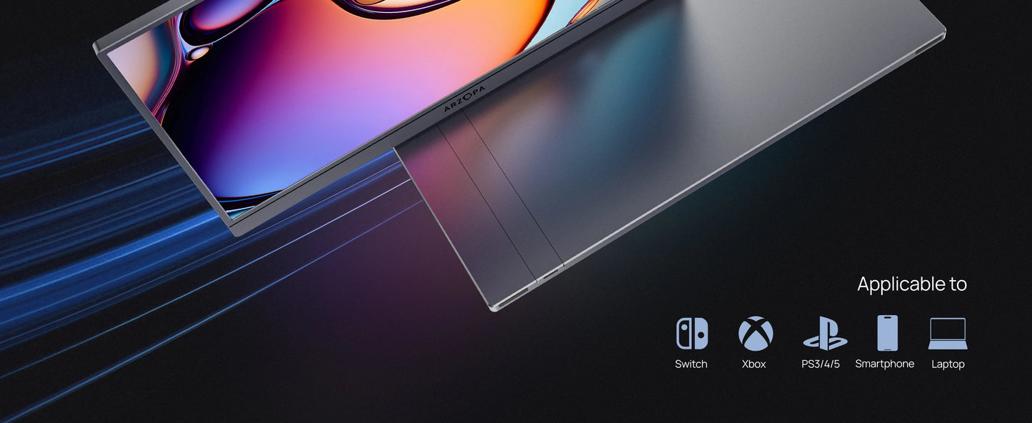 ARZOPA Z3FC 16.1" Portable Monitor | 2.5K QHD, 180Hz, HDR, IPS, Gaming & Work