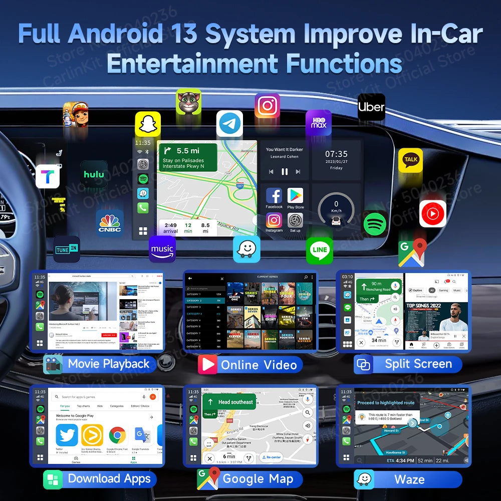 CarlinKit Android 13 UHD HDMI Wireless CarPlay AI Box
