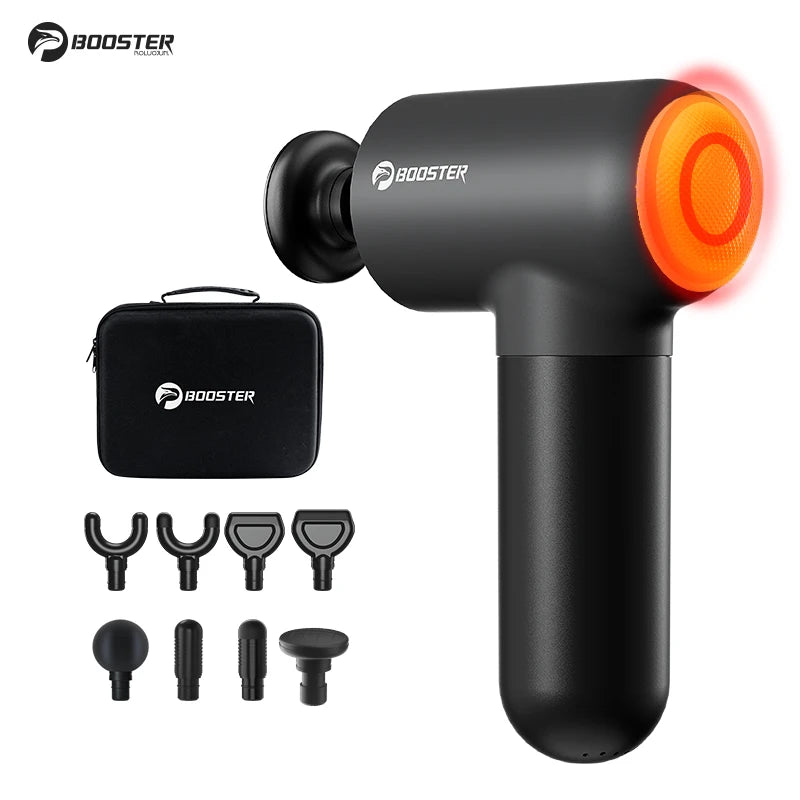 Booster V3 – Mini Electric Massage Gun | 6‑Speed Percussion Massager, Hot Compress, Portable Deep