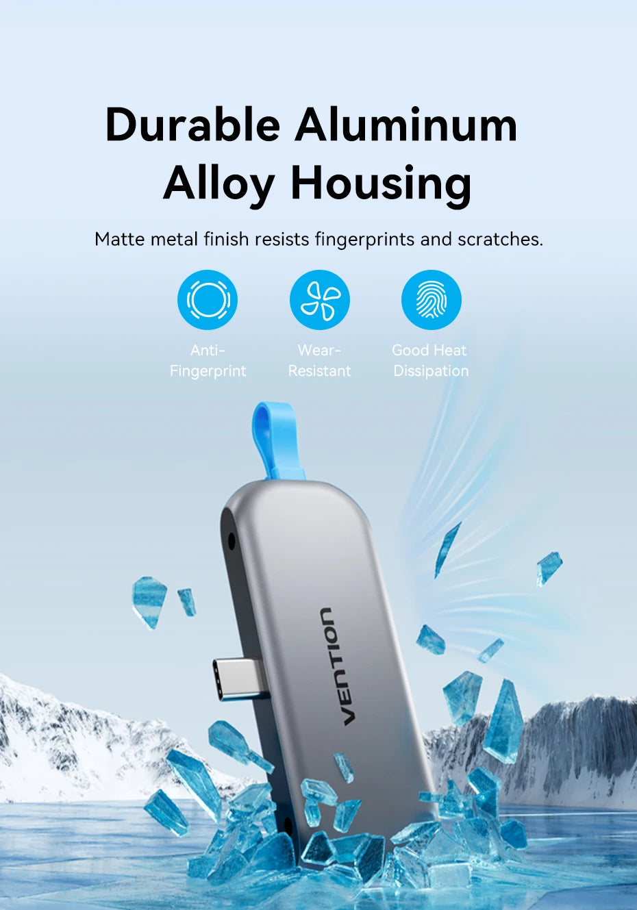 Vention USB‑C 4‑in‑1 Hub | USB 3.2 Gen2, 4K60Hz HDMI, PD 100W Portable Docking Station