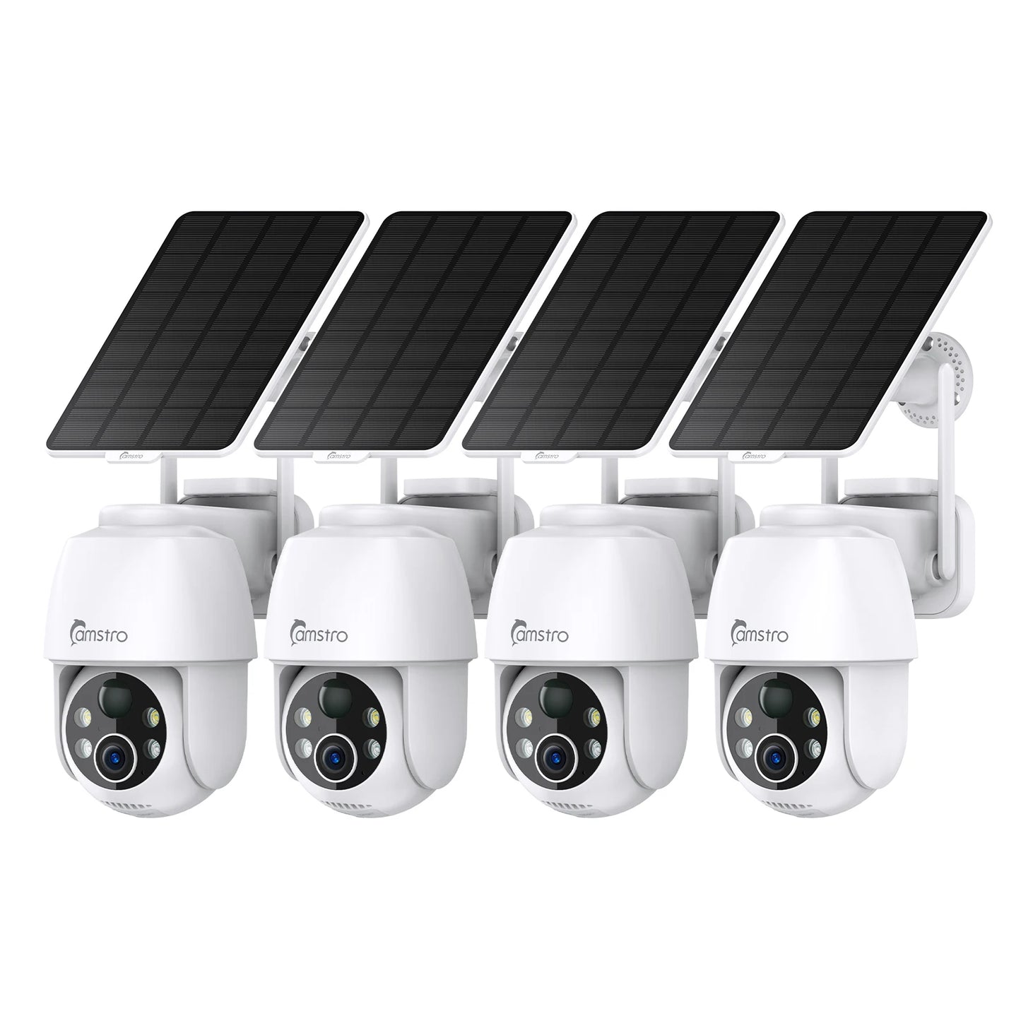 Camstro 2K Solar PTZ Camera | Color Night Vision, 4× Optical Zoom, Two‑Way Audio, 2.4G WiFi