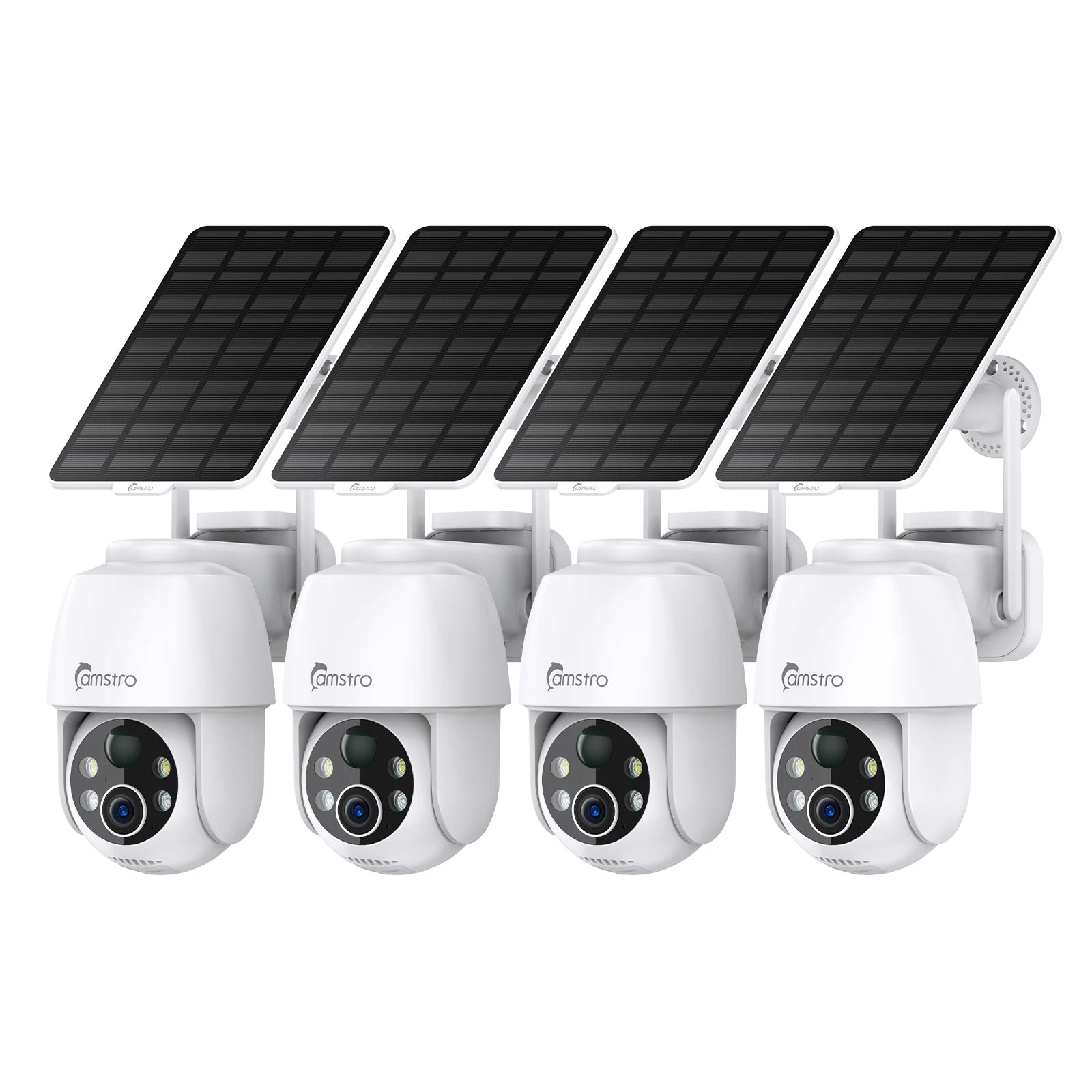 Camstro 2K Solar PTZ Camera | Color Night Vision, 4× Optical Zoom, Two‑Way Audio, 2.4G WiFi