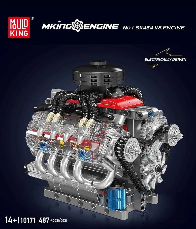 Mould King 10171 Motorized Technical Car – LSX454 V8 Engine Building Block Model for Kids & Collectors - Limetastore