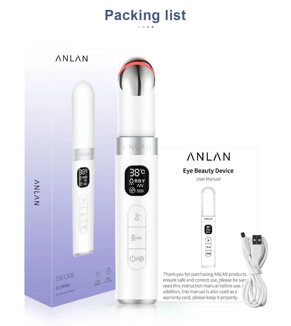 ANLAN EMS Electric Eye Massager for Skin Lifting, Reducing Wrinkles, and Dark Circles - Limetastore