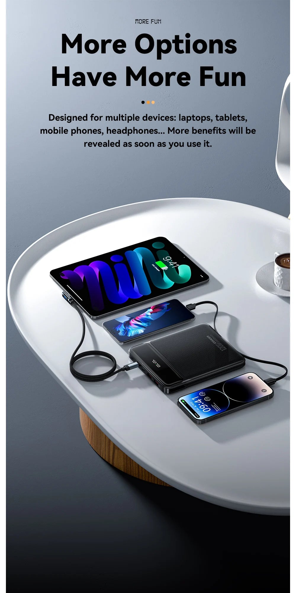 Essager 100W 20000mAh Power Bank – PD Fast Charging Portable External Battery
