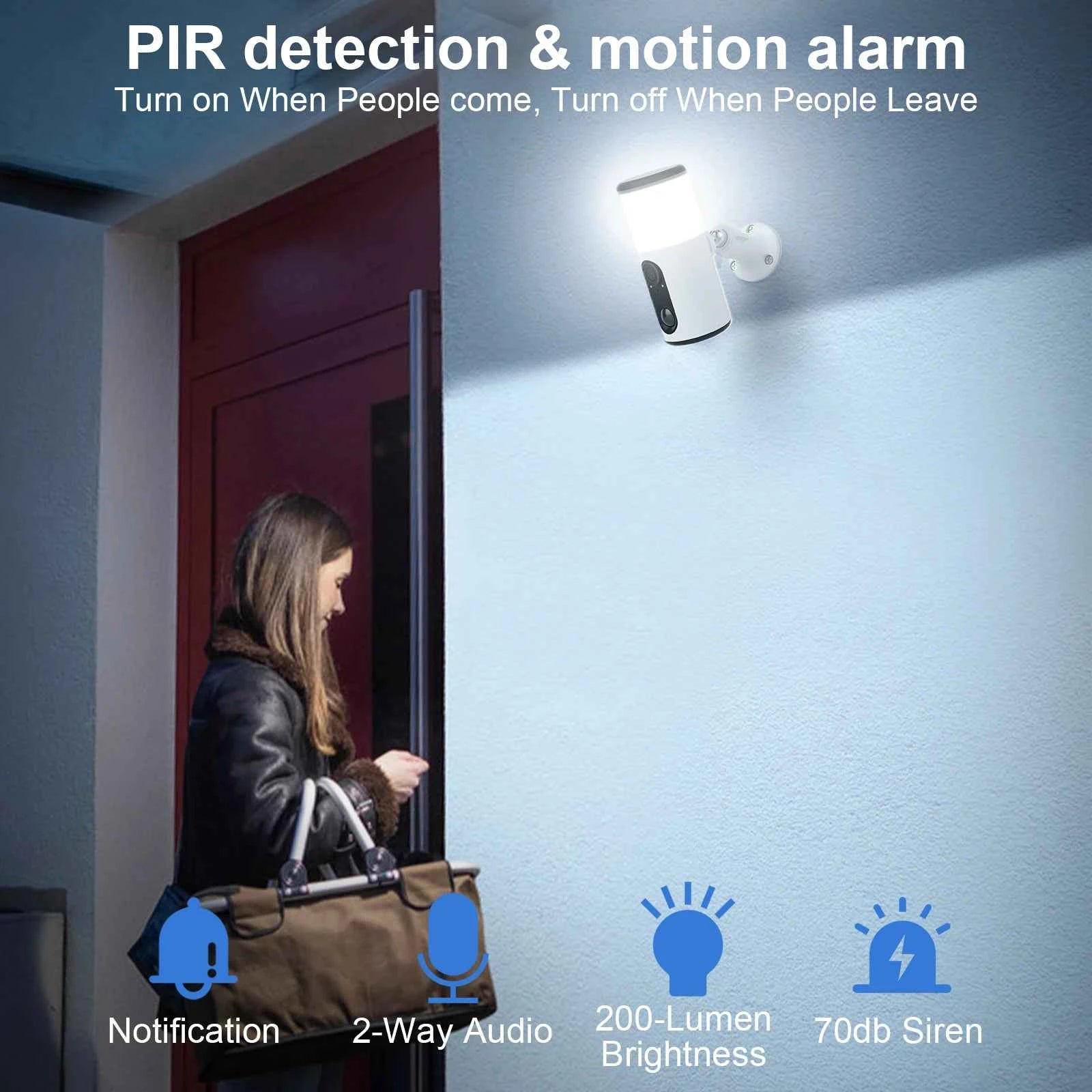 ARCCTV 4MP Wireless Solar Camera Outdoor Surveillance Motion Detection Color Night Vision Security Floodlight Solar Wifi Camera - Limetastore