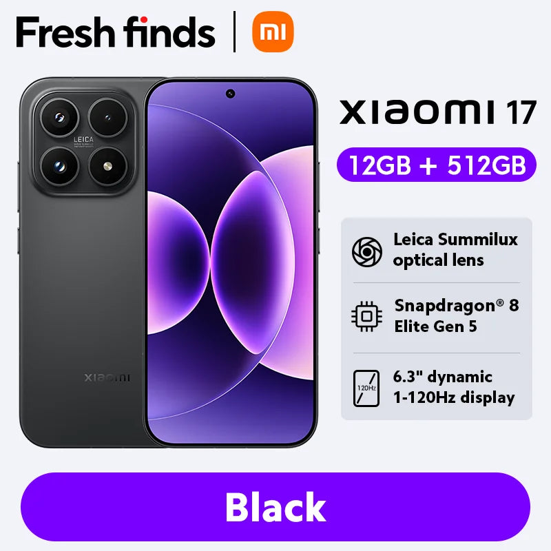 FR Warehouse Global Version Xiaomi 17 Smartphone Snapdragon® 8 Elite Gen 5 CPU Leica Camera 6330mAh 100W HyperCharge 6.3" OLED D - Limetastore
