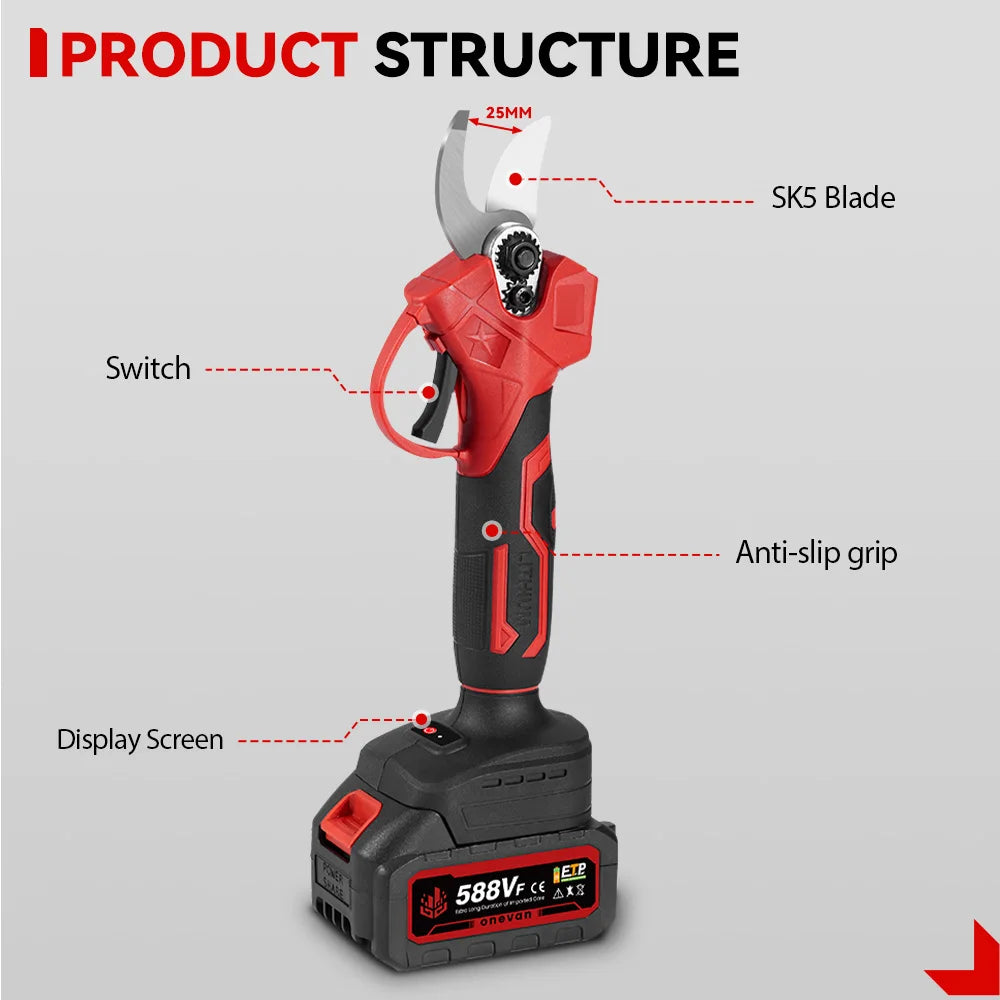 3‑in‑1 Brushless Telescoping Pole Chainsaw | Electric Pruner, Hedge Trimmer & Scissors