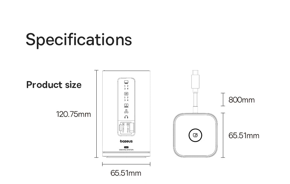 Baseus 11‑in‑1 USB‑C Hub | DP 4K@60Hz, HDMI, Triple Display, RJ45, PD 100W, USB 3.1 Docking Station