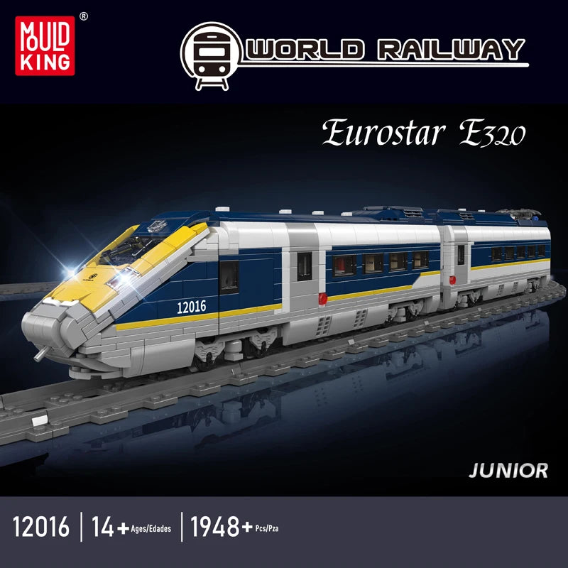 Mould King 12016 Motorized Europe Star E320 Train Building Set | RC High-Speed Locomotive with Tracks - Limetastore