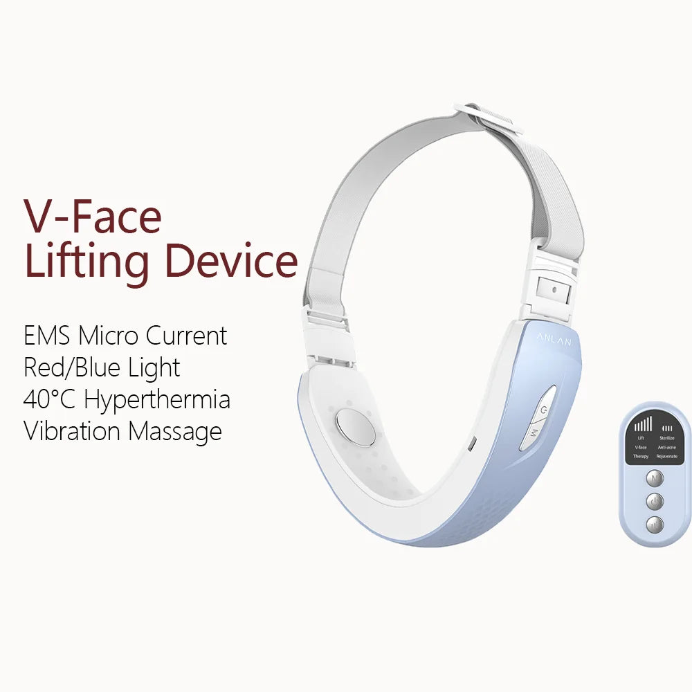 ANLAN V‑Face Lifting Device | EMS, Red/Blue Light, Heat, Double‑Chin Reduction