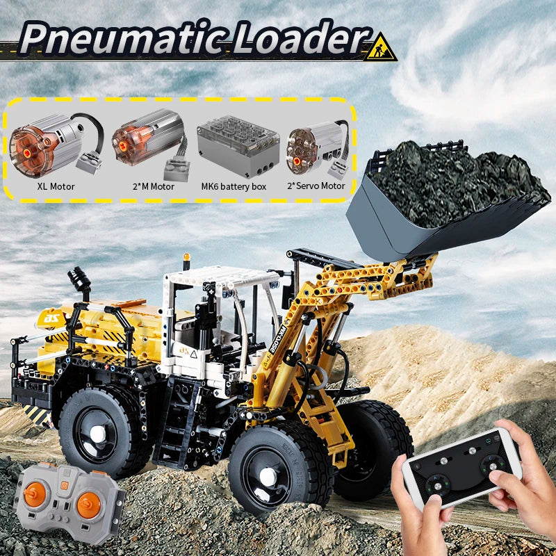 Mould King 17026 RC Pneumatic Loader L550 – Motorized Engineering Truck Building Block Set for Kids & Collectors - Limetastore