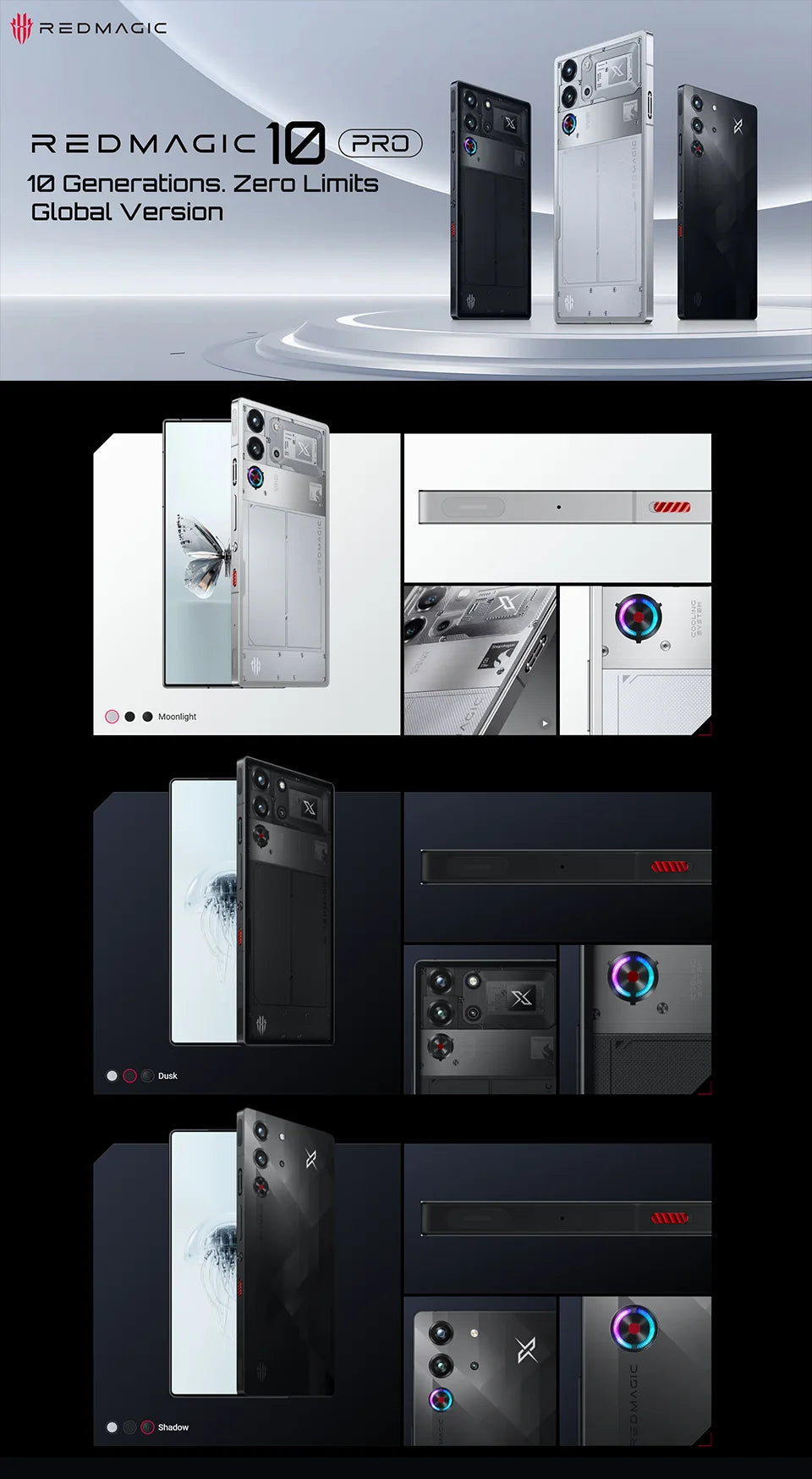 RedMagic 10 Pro 5G Gaming Phone | 6.85" Snapdragon 8 Elite | 7050mAh Battery | 100W Fast Charge | Global Version - Limetastore