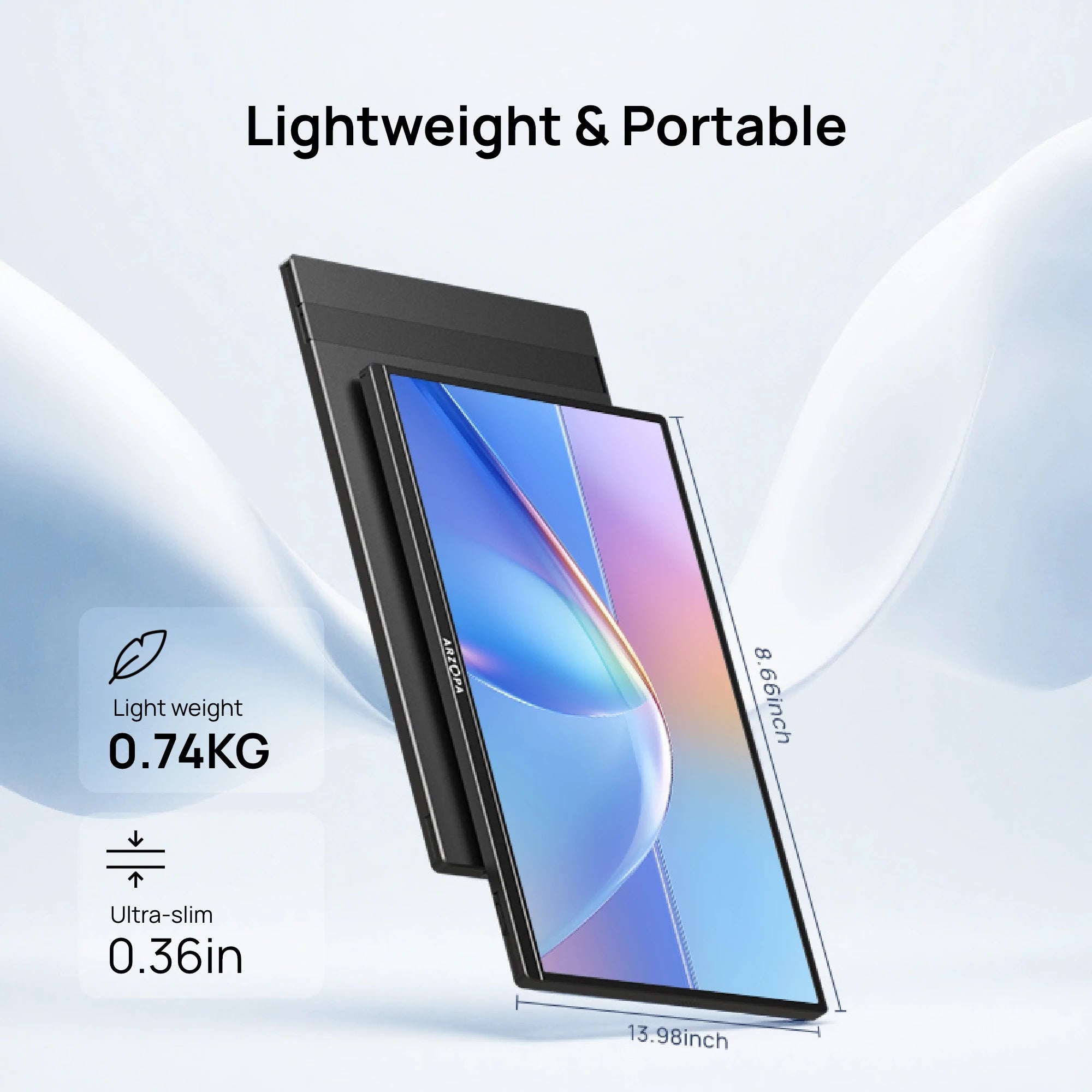 ARZOPA A1 15.6" Portable Monitor | 1080P FHD, IPS, Lightweight, USB‑C & HDMI