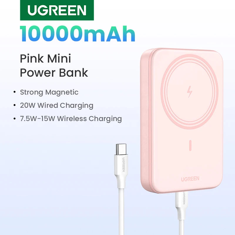UGREEN PD20W Magnetic Power Bank – 10000mAh Portable Wireless Fast Charging External Battery