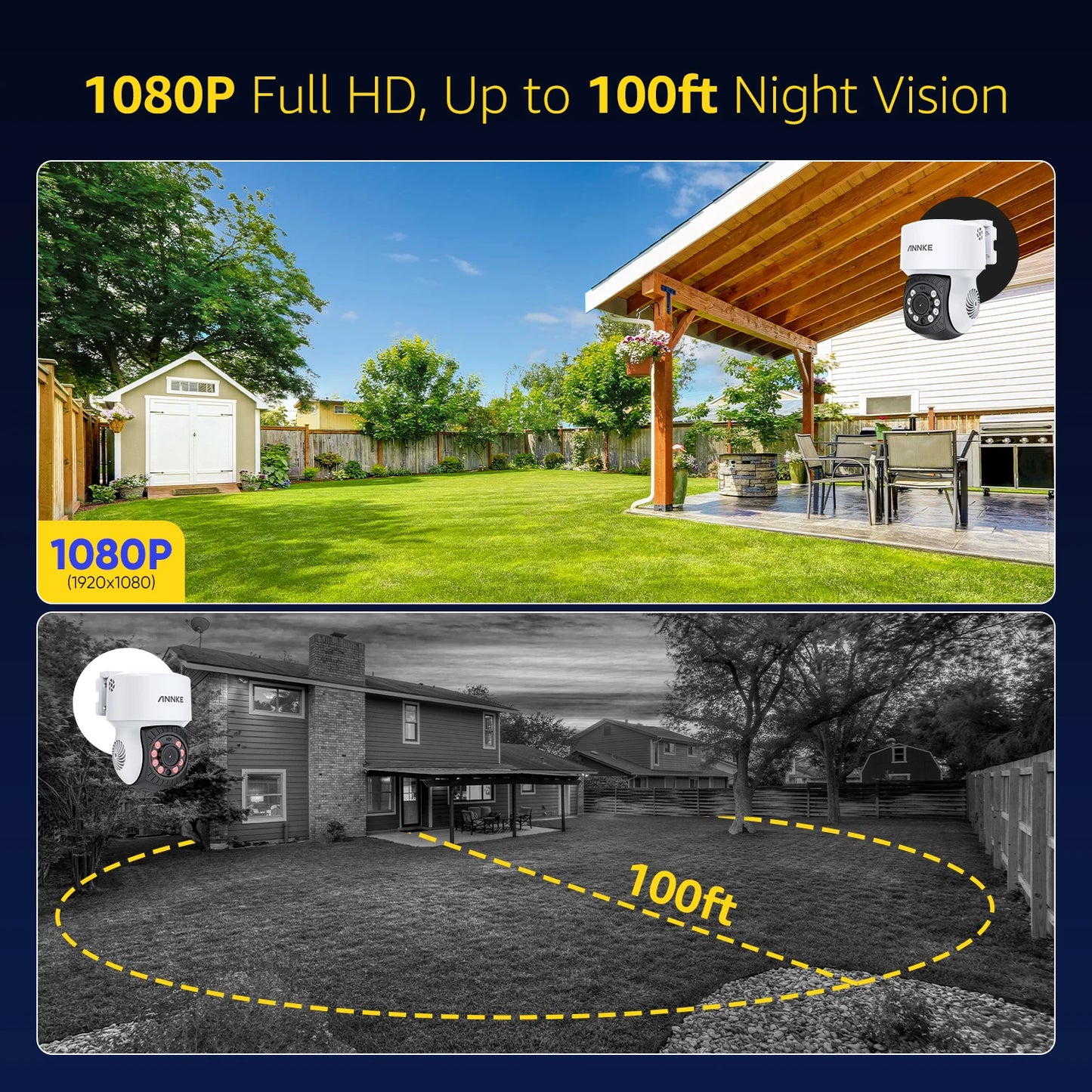 ANNKE 1080P CCTV System | 8CH 5MP DVR, 8× IP65 Ball Cameras, Human Detection
