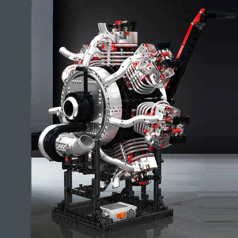 Mould King 10233 Motorized Radial Aviation Engine | 7-Cylinder Aircraft Toy - Limetastore