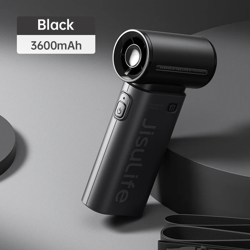 JISULIFE Handheld Turbo Fan – Super Strong Wind Airflow, 5000mAh Battery