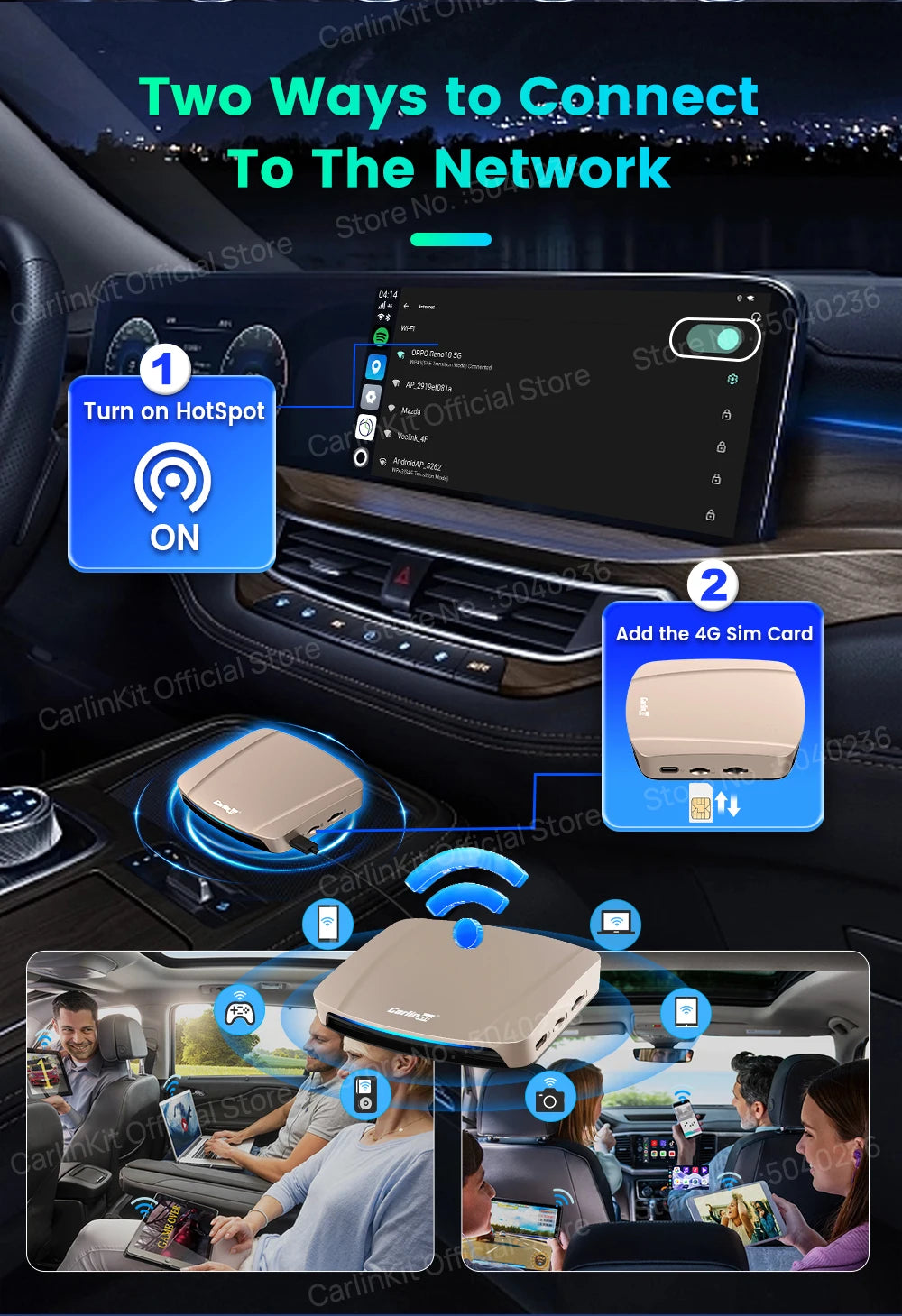 CarlinKit Tbox‑Ultra Android 15 8+128GB Wireless CarPlay AI Box