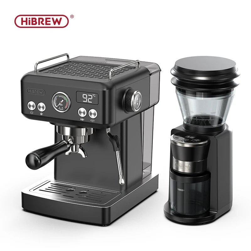 HiBREW H10A – Professional Black Espresso Machine | Adjustable Temperature & Volume | Pre‑Brewing System