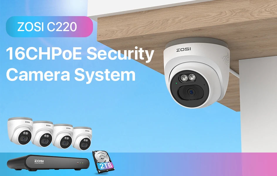 ZOSI 3K 5MP PoE Security Camera System – 8CH NVR with 4MP Outdoor Dome IP Cameras