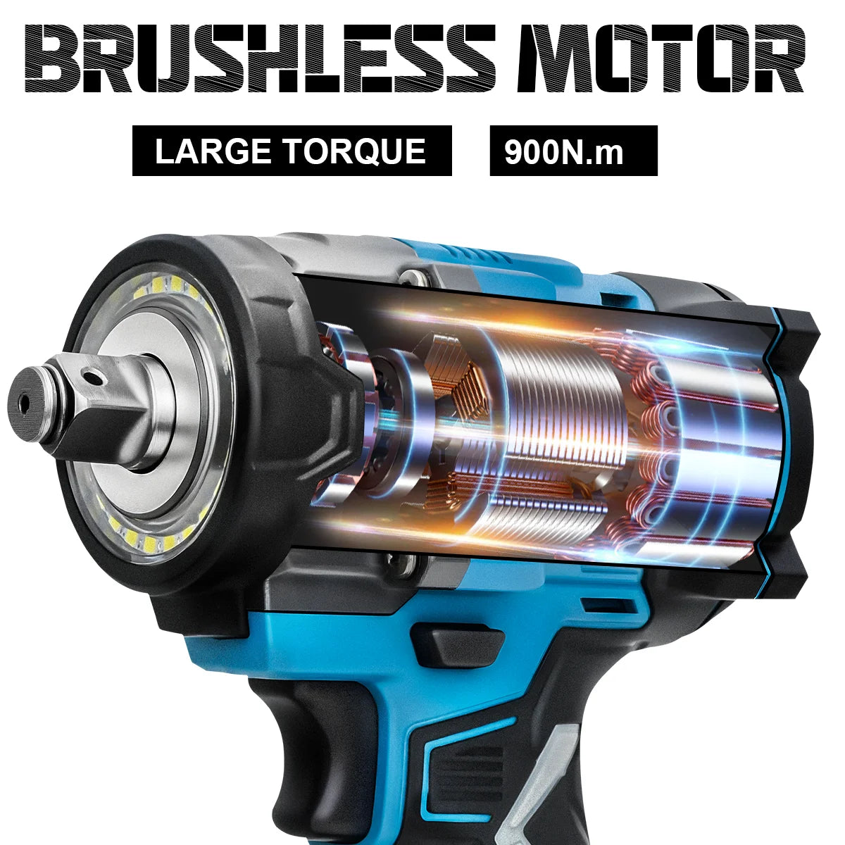 Gisam 900N.m Brushless Impact Wrench 1/2"