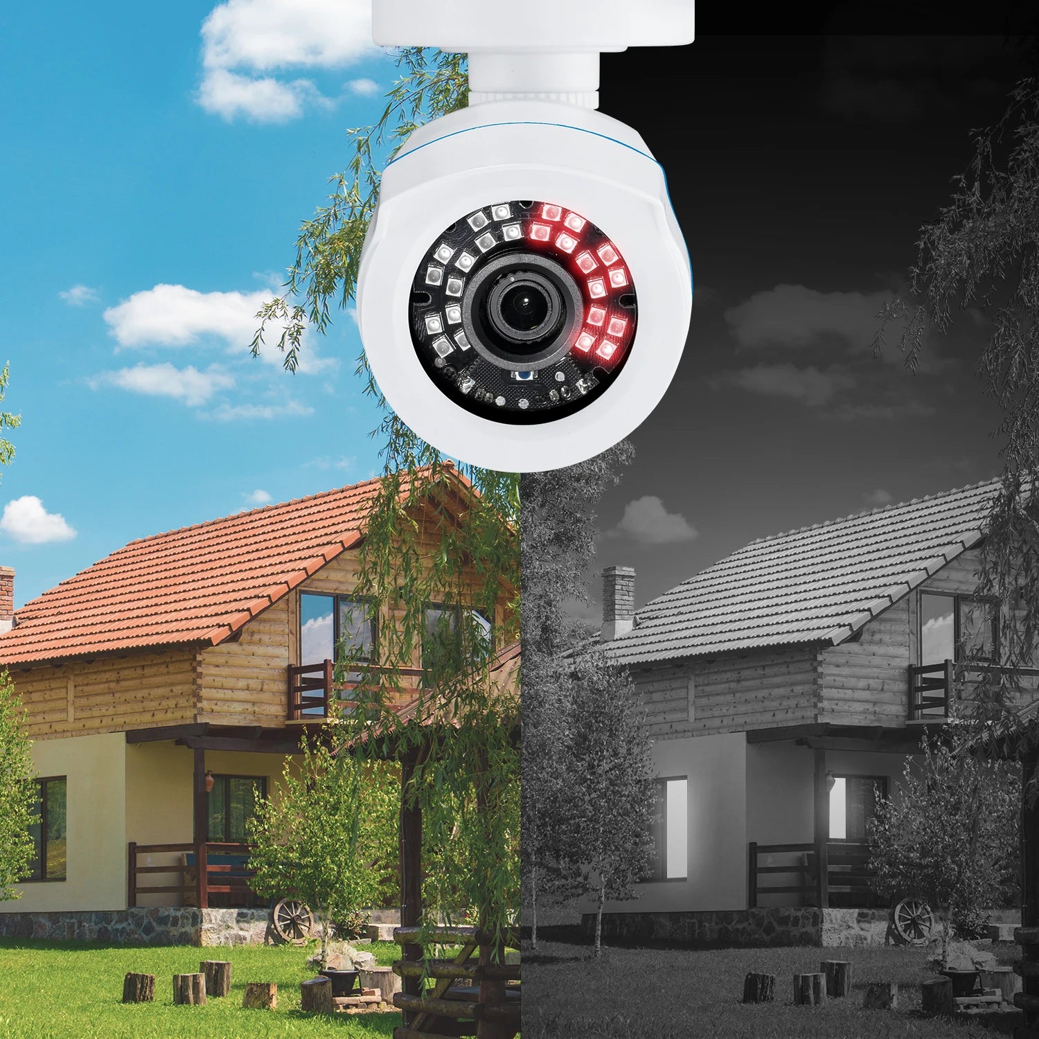 ZOSI 1080p 2MP 4‑in‑1 Security Bullet Camera – H.265, IR Night Vision, Weatherproof Outdoor