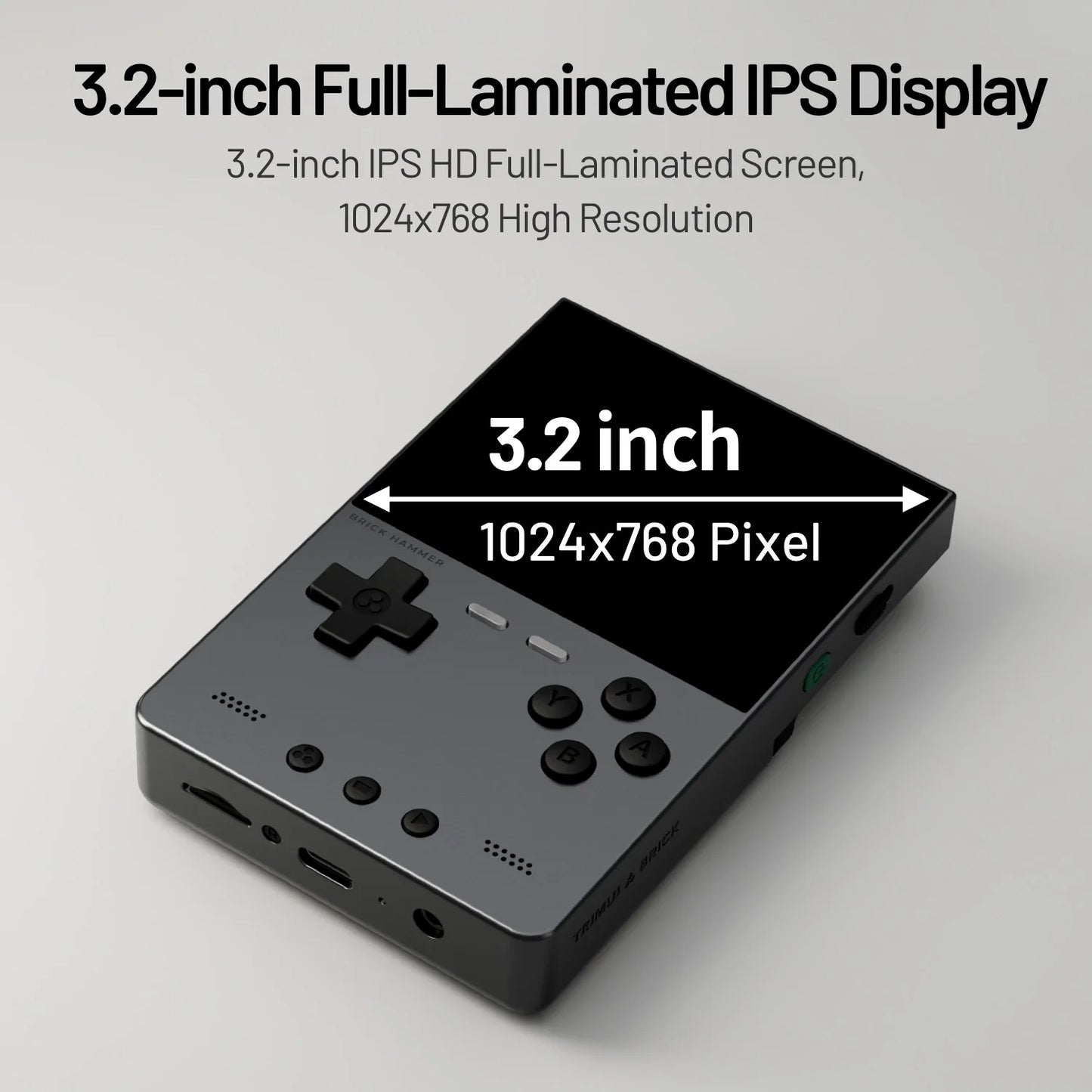 AMPOWN TRIMUI BRICK Metal Retro Games Console Portable Handheld Game Player CNC 3.2 IPS Screen Linux System Video Gaming Device - Limetastore