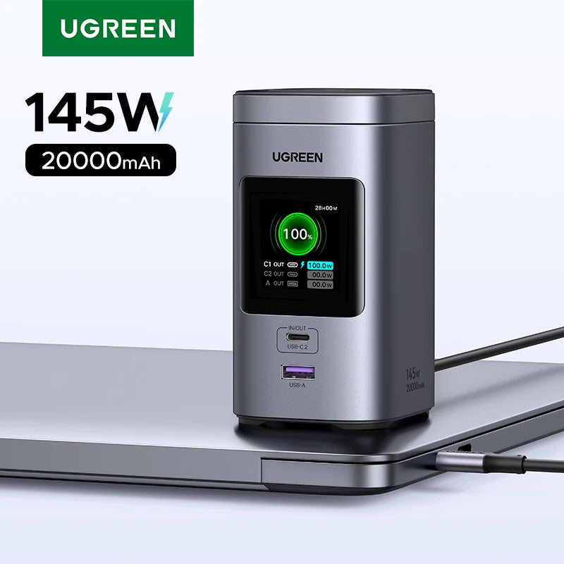 UGREEN 145W 20000mAh Power Bank – Qi2 15W Magnetic Wireless Charging Station