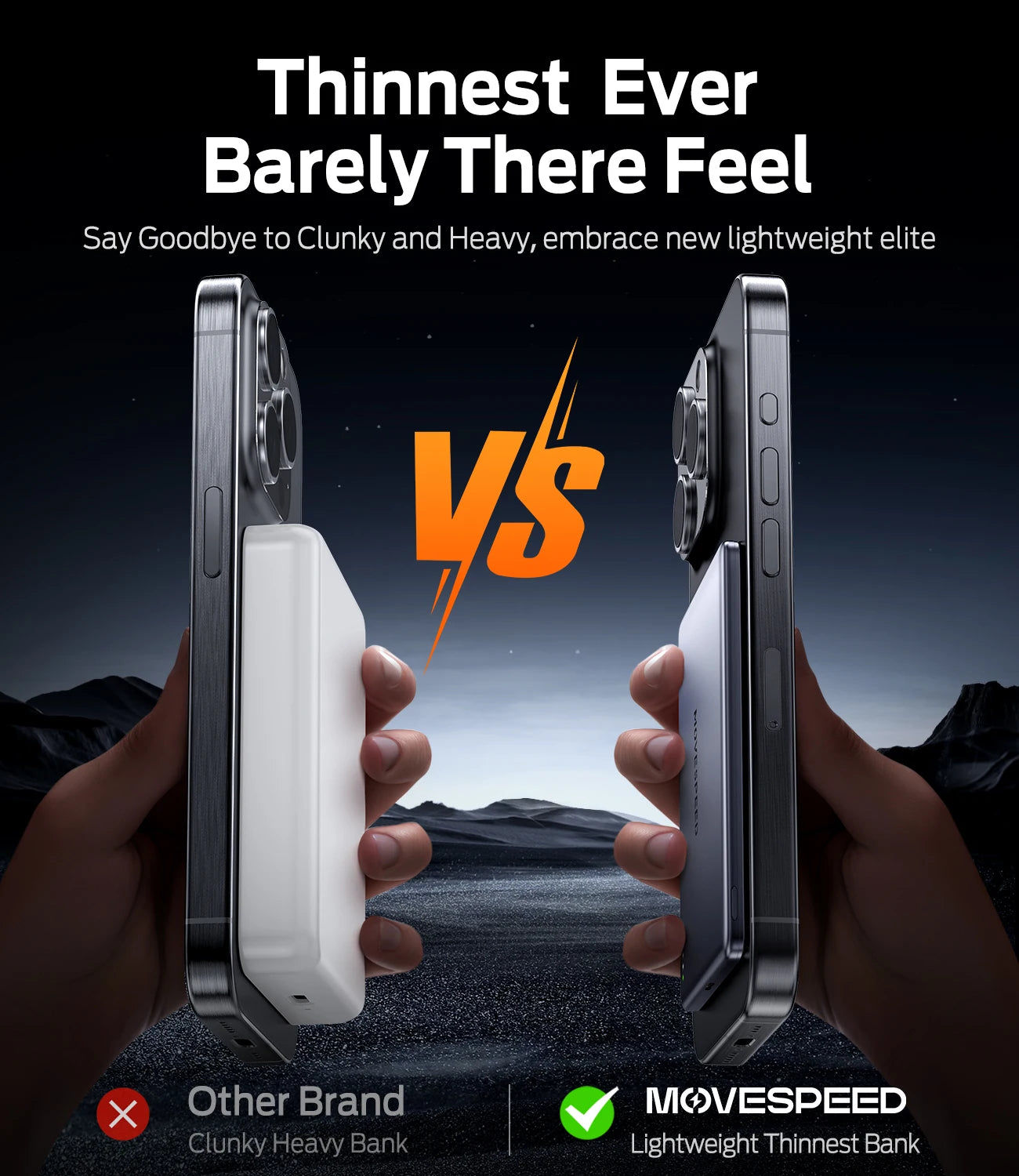 MOVESPEED Magnetic Power Bank 10000mAh Slim MagSafe for iPhone Samsung