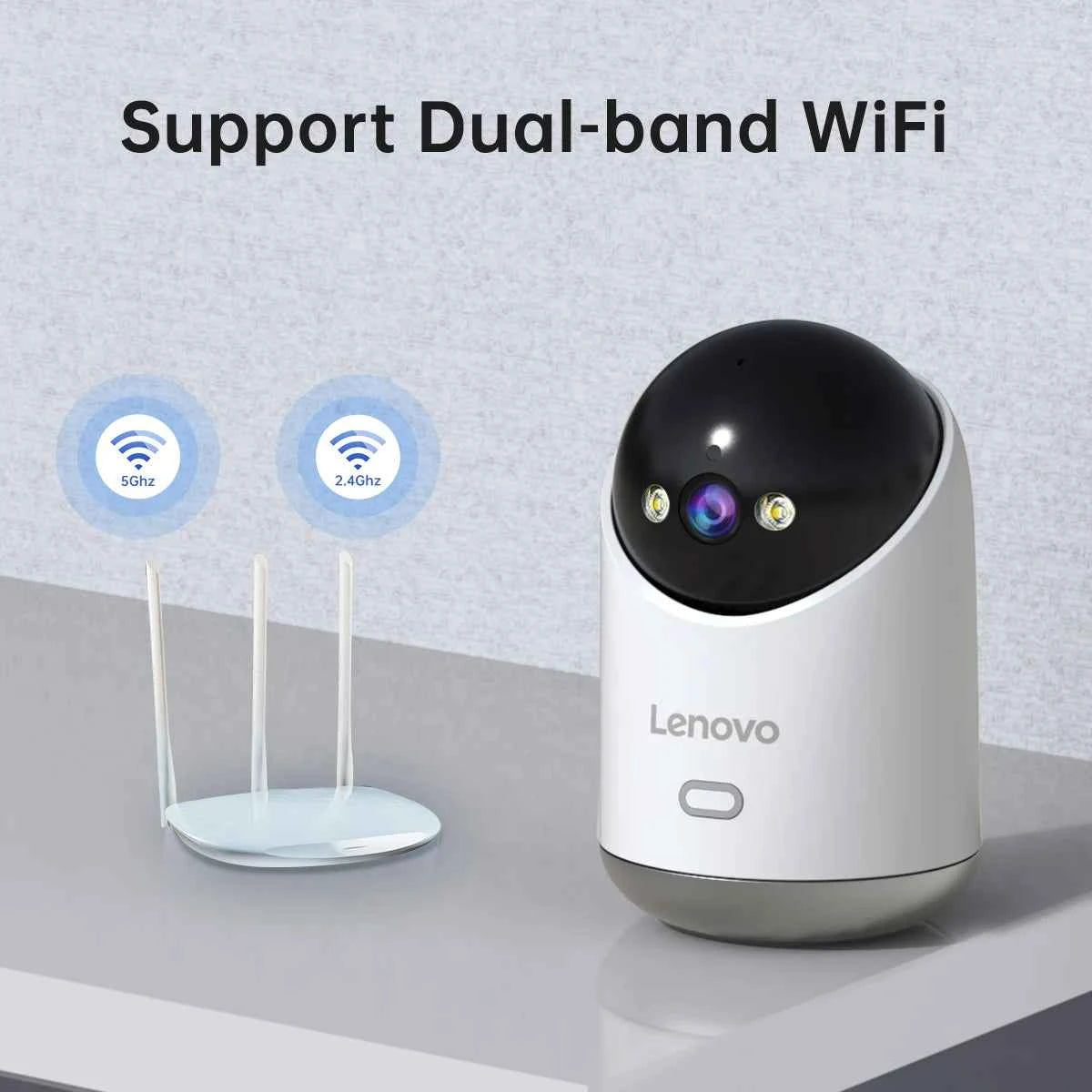 Lenovo 5MP WiFi Camera Smart Home Indoor IP Camera Full Color Night Auto Tracking Security CCTV Surveillance Baby Monitor - Limetastore