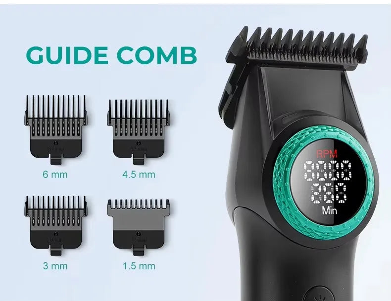 VGR Hair Trimmer Professional Hair Cutting Machine Electric Hair Clipper BLDC Motor Cordless Barber LED Trimmer for Men V-977