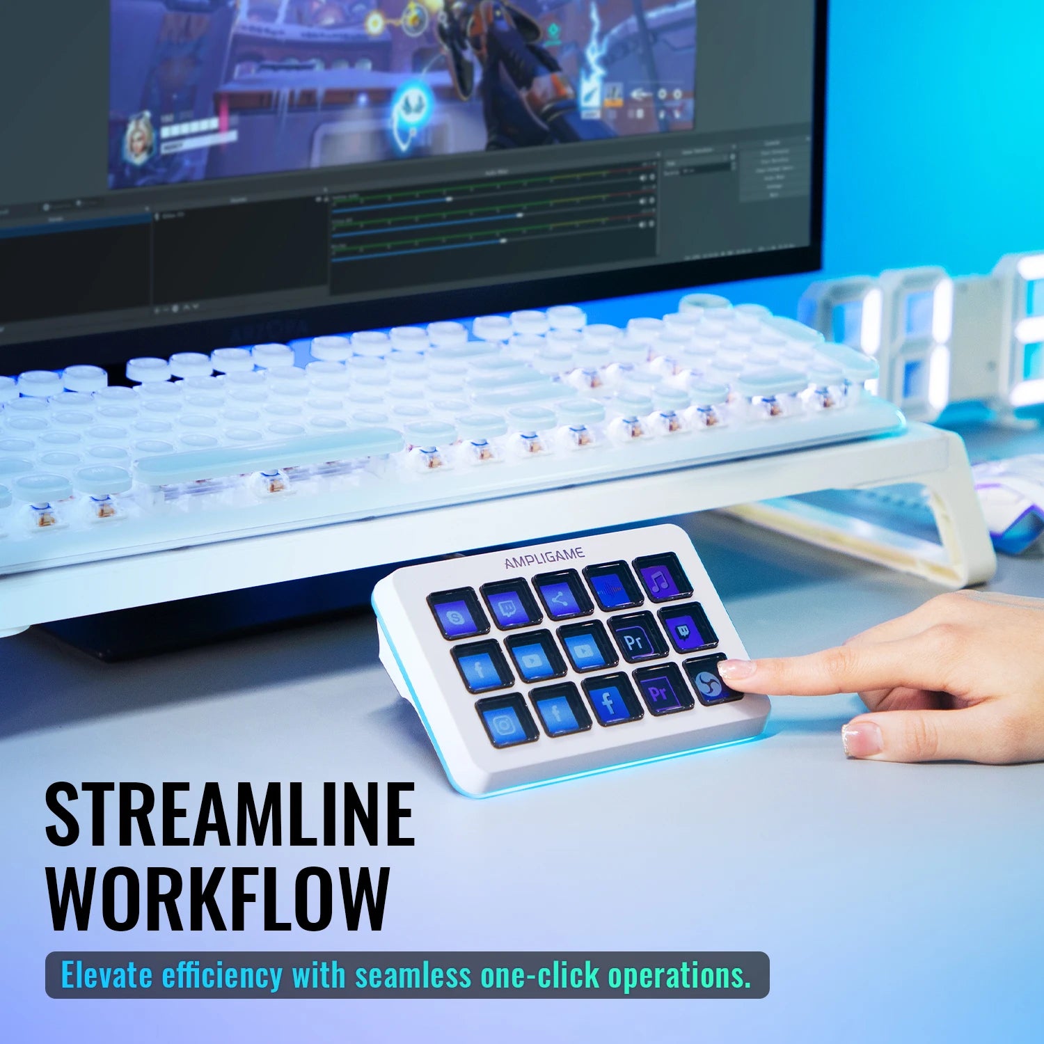 FIFINE D6 Macro Stream Controller – 15‑Key Programmable Deck for OBS, Twitch & YouTube Live Streaming