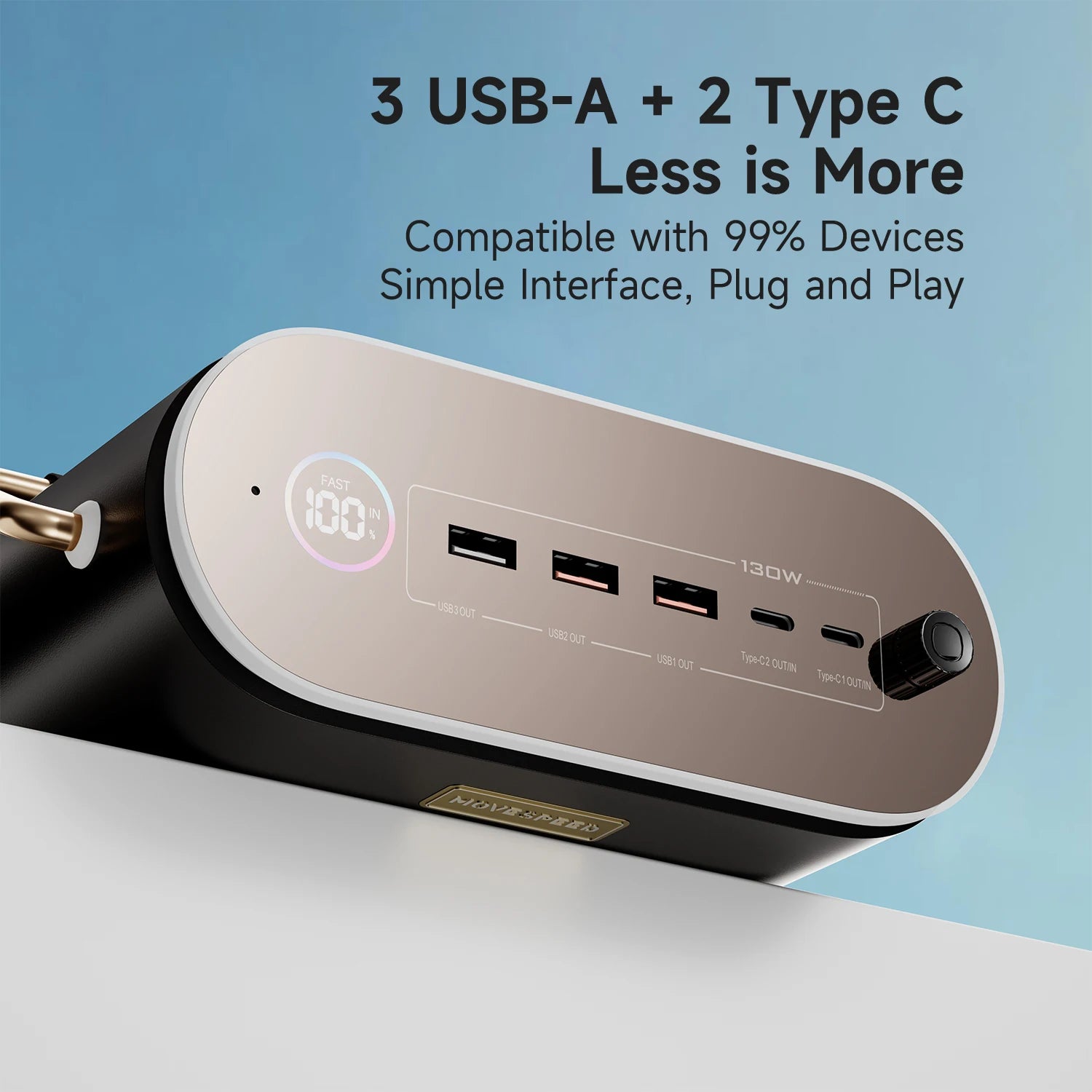 MOVESPEED 80000mAh Power Bank 100W PD Fast Charging Powerbank Portable External Battery Power Station for Camping Outdoor Laptop