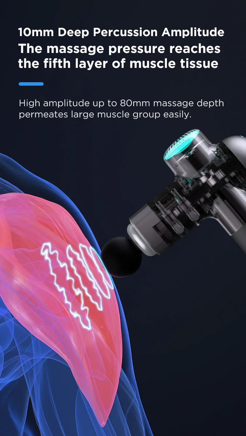 Booster Smart‑Hit Massage Gun – Electric Neck & Body Massager | Deep‑Tissue Fascia Gun