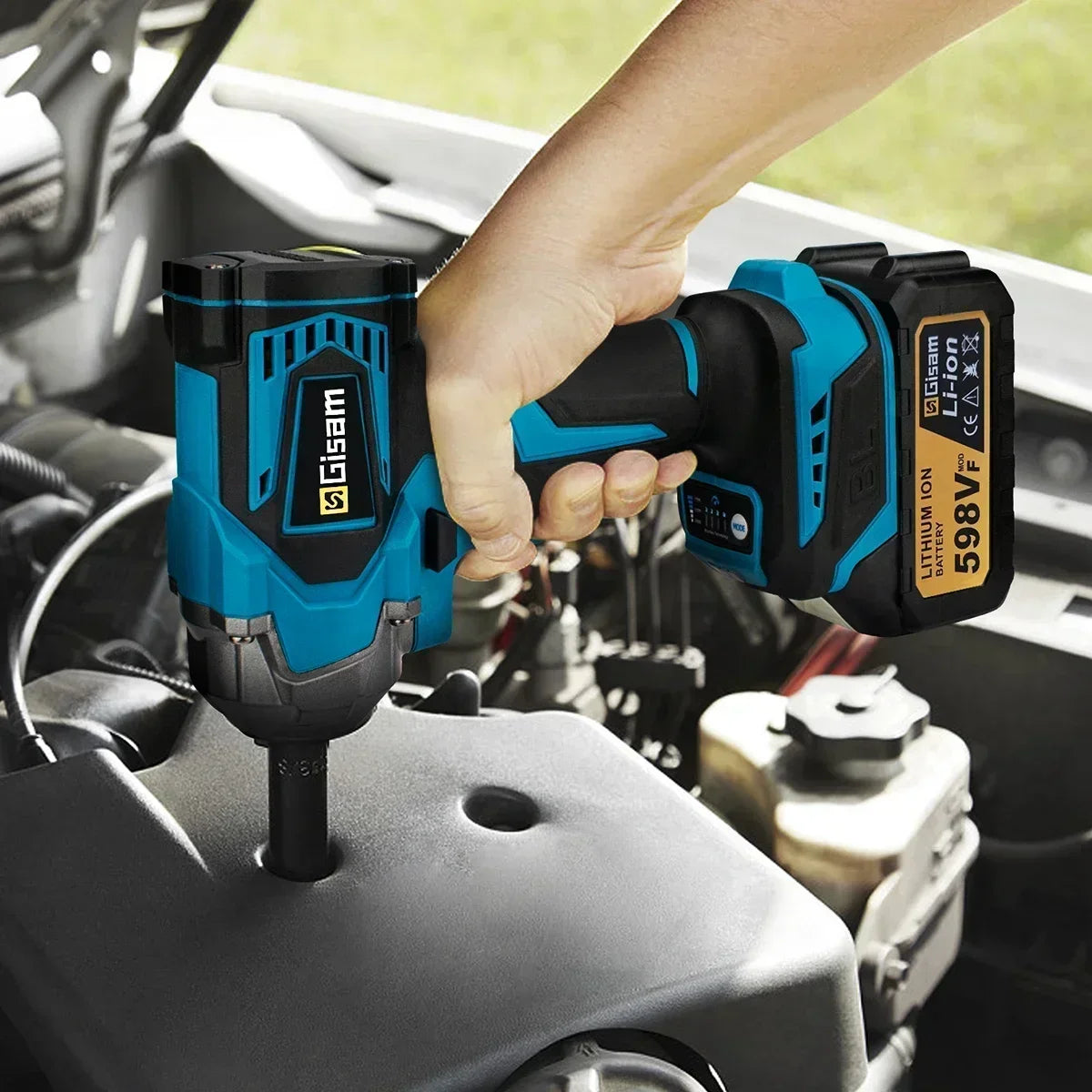 Gisam 1200N.m Brushless Impact Wrench 1/2" for Makita 18V