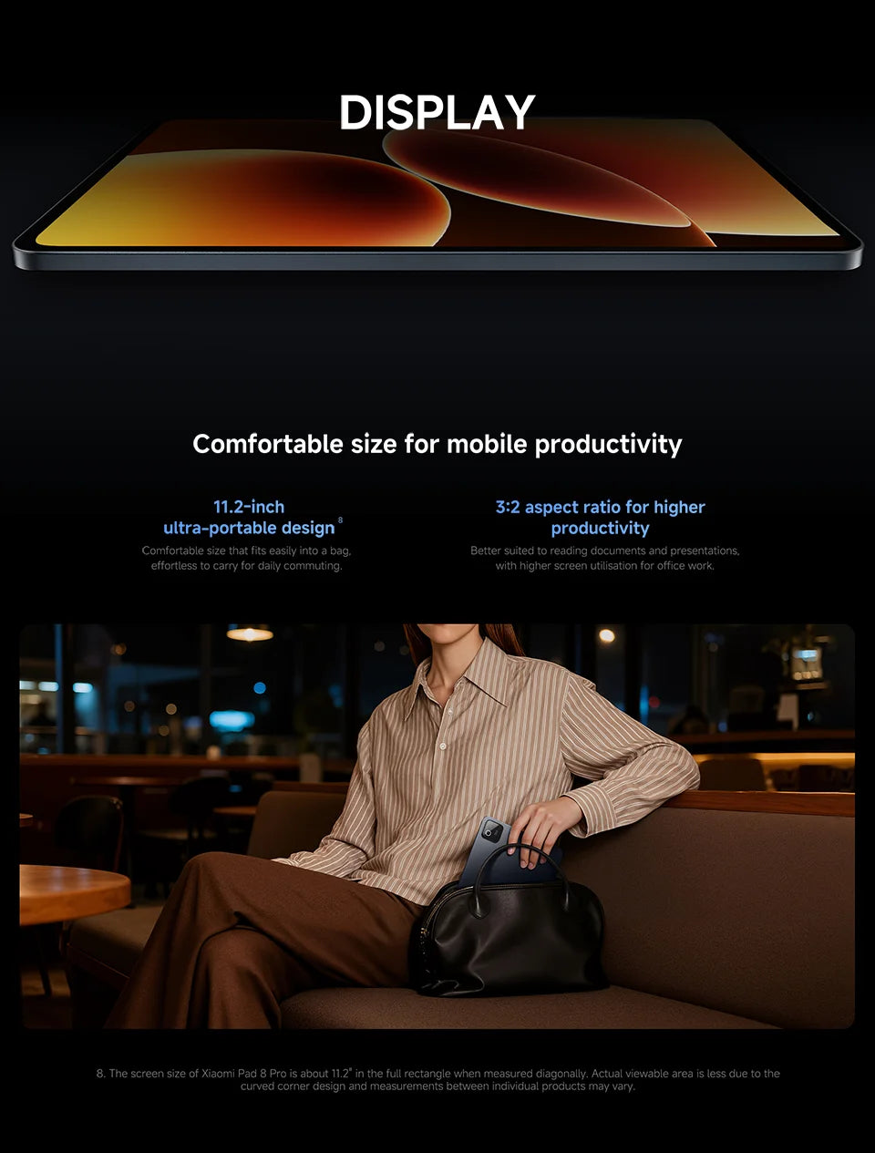 Warehouse FR Xiaomi Pad 8 Pro global Version 8 Hearts Snapdragon®8-core Elite processor, screen inches 11,2 K 144Hz, battery 9200 mAh, HyperCh 67 W - Limetastore