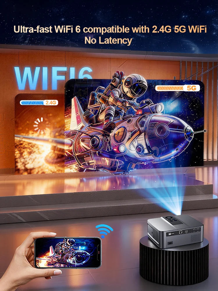 ThundeaL TD98 Mini pametni projektor – takojšnje samodejno ostrenje, naravna ločljivost 1080P Full HD, podpora za 4K, operacijski sistem Android