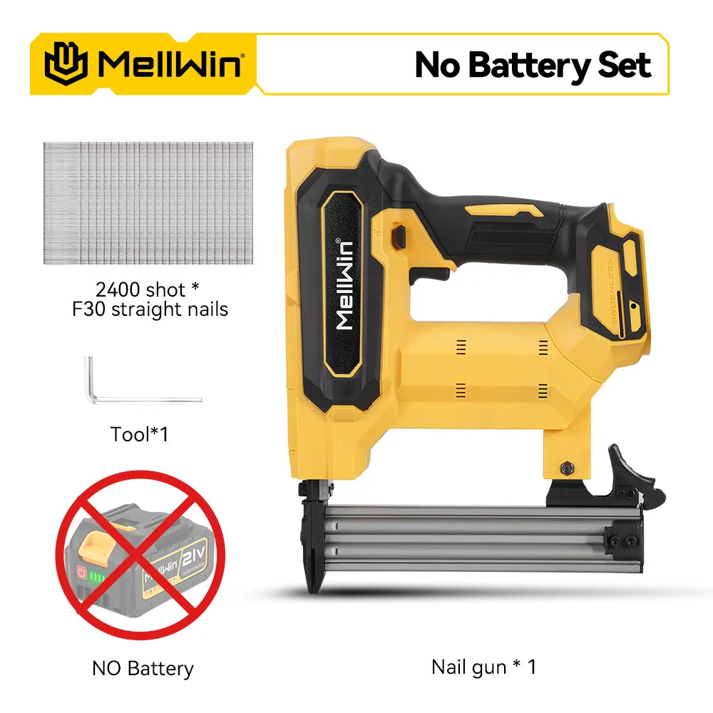 MELLWIN Cordless Electric Nail Gun 2 Mode Wireless Stapler Woodworking Framing Staple Gun Tools F30 For Makita 18V Battery Pin - Limetastore