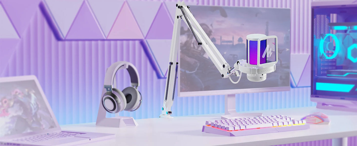 Maono Gamerwave DGM20S – USB Gaming Condenser Microphone | RGB Lighting, Noise‑Canceling, Mic Gain & One‑Key Mute for Streaming, YouTube & TikTok