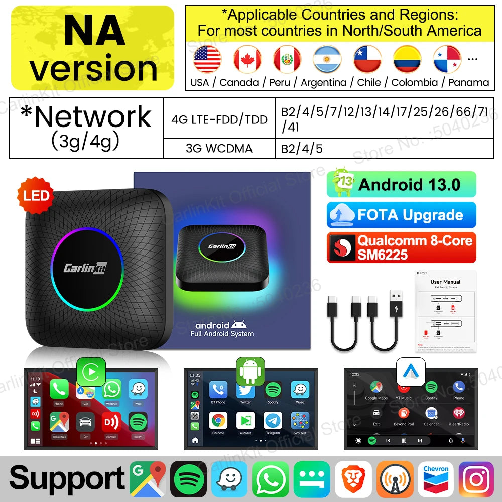 CarlinKit Tbox‑Ultra Android 15 8+128GB Wireless CarPlay AI Box