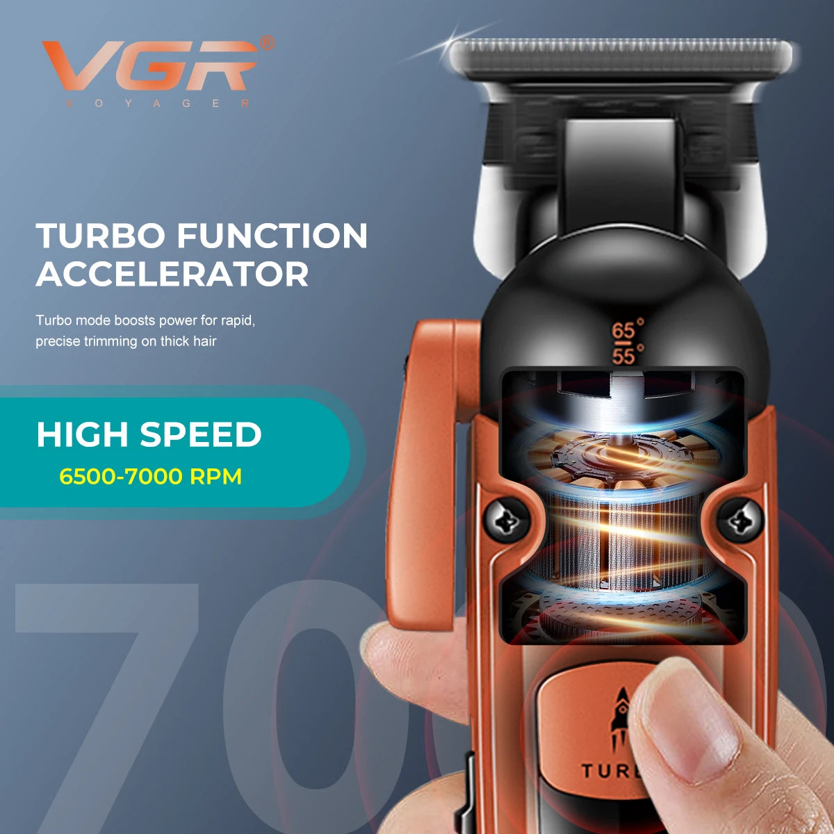 VGR Hair Trimmer Professional Hair Cutting Machine Cordless Hair Clipper Barber Adjustable Haircut LED Trimmer for Men V-274