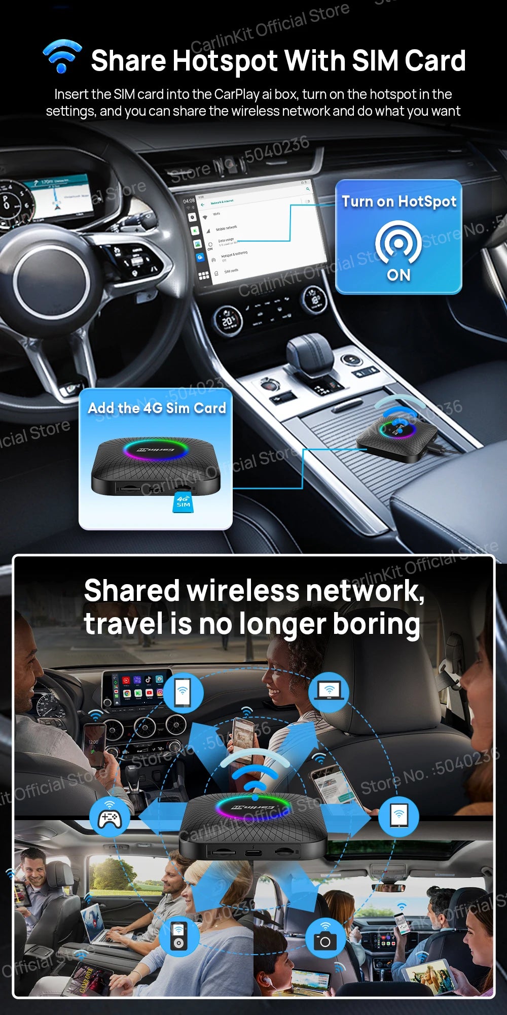 CarlinKit Android 13 SM6225 8‑Core Wireless CarPlay AI Box