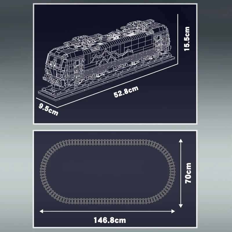 Mould King 12045 Motorized Vectron MS Train Set | RC Technical Locomotive Building Blocks with Tracks - Limetastore