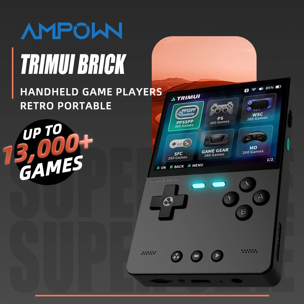 AMPOWN Trimui BRICK Portable Retro Handheld Game Players 3.2'' IPS Screen Emulator Video Games Consoles Linux System Allwinner - Limetastore