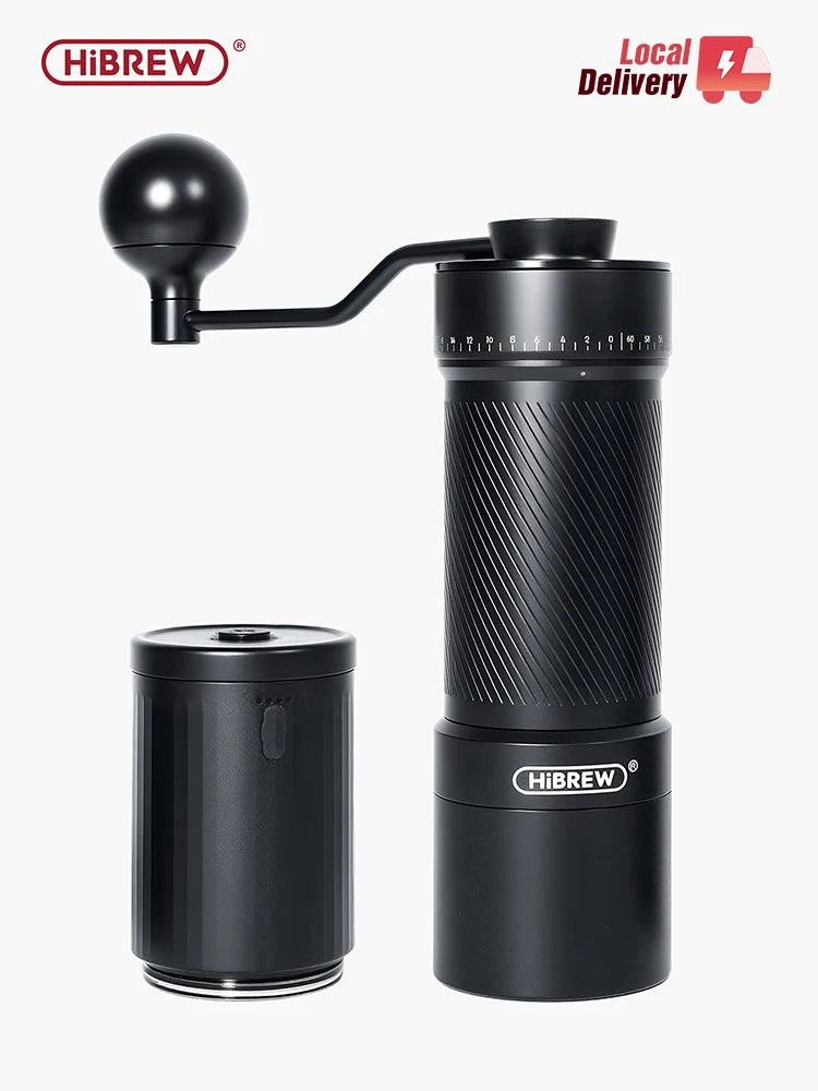 HiBREW G4C – 2-v-1 ročni in električni mlinček za kavo | 40 mm titanovi stožčasti mlinček | Prenosen visokonatančni mlinček za espresso
